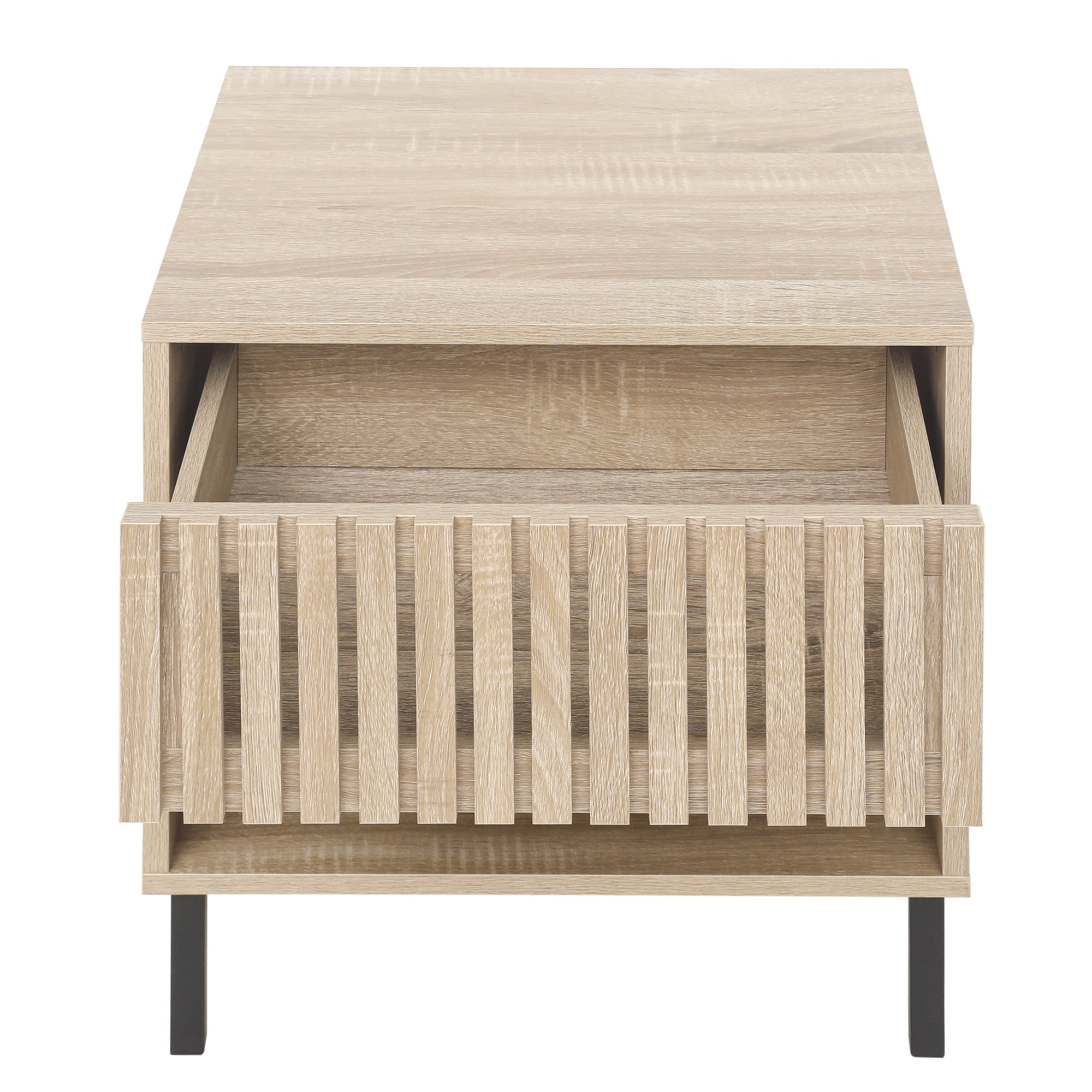 Resenkos Nightstand Set of 2, Side Table with Drawer, Accent Side or End Table, Storage for Living Room, Natural