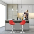thumbnail image 2 of FDW Barstools Swivel Set of 2 Height Adjustable PU Leather, Low Back, Red, 2 of 7