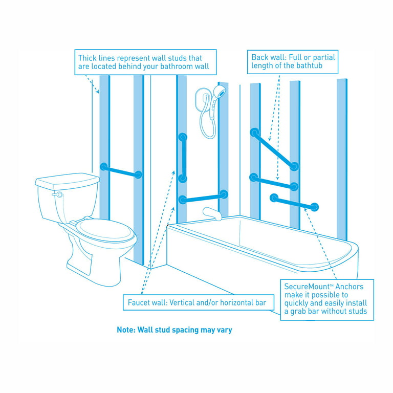 Moen Glacier Tub Grip for added Bathroom Safety