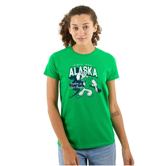 Popeye Alaska Last Frontier Pride AK Women's T Shirt Ladies Tee Brisco Brands S