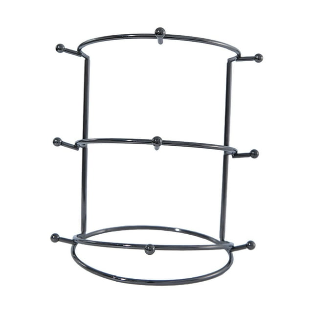 Expositor de joyas con forma de corona, eficiente para mujeres y niñas, soporte estable para diademas, organizador de accesorios para el cabello para negro de 3 niveles