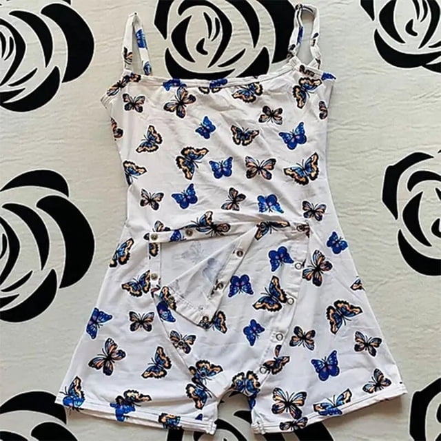 Onesie-Pijama Sexy para mujer, ropa de dormir, ropa interior caliente, botón de solapa a tope, monos sin mangas, pelele corto, Onesies para adultos