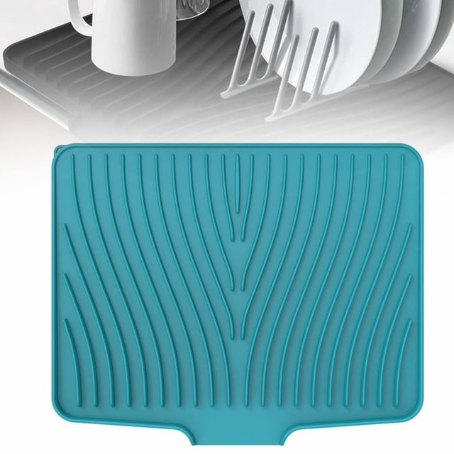 2025 Upgrade Silicone Dish Drying Mat For Kitchen Counter Extra Large Dish Drying Pad Heat & Water Silicone Dish Drying Mats With Drain Lip For Drying Dishes Rack