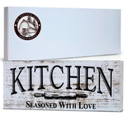 Rustic Farmhouse Kitchen Sign - Distressed Whitewash Finish