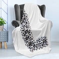 thumbnail image 4 of Letter L Soft Flannel Fleece Throw Blanket, Football Theme Soccer Balls in Vertical and Horizontal Order, Cozy Plush for Indoor and Outdoor Use, 50" x 60", Black and White, by Ambesonne, 4 of 5