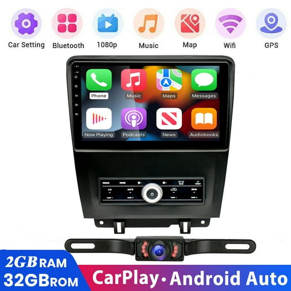 iSpchen 10 Inch Android 13 Car In-Dash Unit for Ford Mustang 2010-2014, Bluetooth, GPS, Carplay