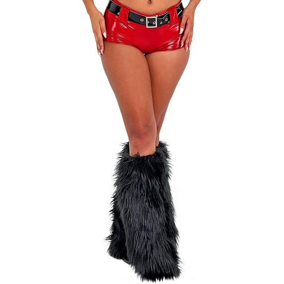 Jtbuh XLY Women's Faux Fur Leg Warmers Y2k Winter Warm Boot Covers Cuffs 80s Socks for Themed Birthday Party
