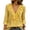Yellow, variant on Shirts for Women Chic Deep V Ruffle Trim Solid Color Raglan Shoulder Roll Up Sleeve Lightweight Office Pullover,Sizes S-3XL