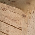 thumbnail image 4 of Pemberly Row Modern 3 Drawer Burl Wood Curved Chest - Light Burl, 4 of 10