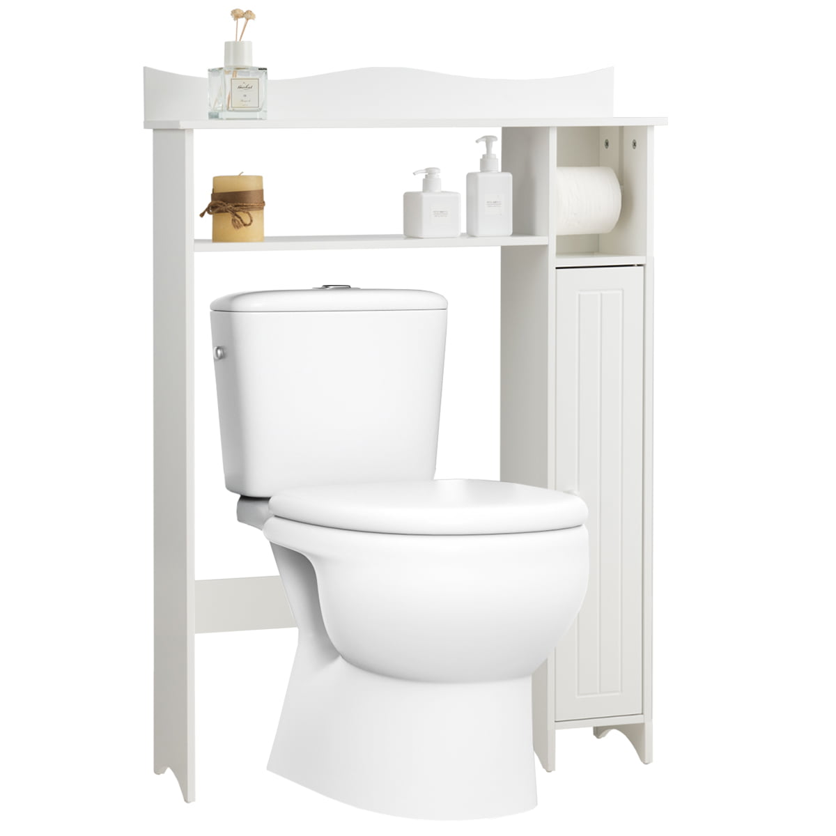 Costway Wood Over the Toilet Storage Cabinet Bathroom Space Saver w