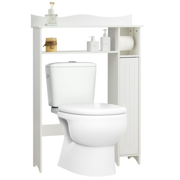 Costway Wood Over the Toilet Storage Cabinet Bathroom ...