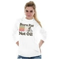 thumbnail image 3 of Burn Fat Not Oil Cycling Vintage Plus Size Long Sleeve Graphic Tee Shirt Brisco Brands 2X, 3 of 5