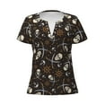 thumbnail image 4 of Wukai Pirate Skulls Casual V-Neck Graphic Tees for Women: Lightweight and Breathable Summer Tops with Stylish Design-Medium, 4 of 8