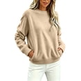 thumbnail image 2 of yillto Womens Fleece Sweatshirts Fuzzy Sherpa Long Sleeve Warm Soft Tops Crewneck Pullover Clothes, 2 of 6
