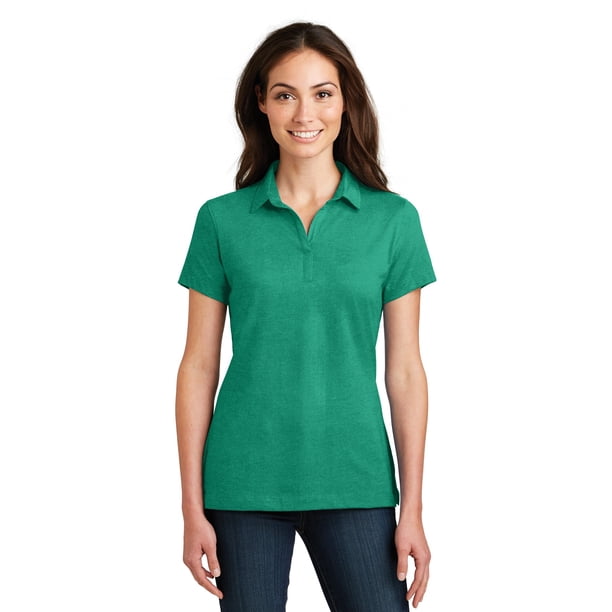 Polo de mezcla de algodón Meridian para mujer de Port Authority. L577 Verde Verde Autoridad Portuaria L577