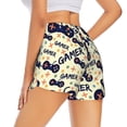 thumbnail image 3 of Vsdgher Game Controller Print Women's Running Double Layer Shorts High Waisted with Pockets Elastic Yoga Workout Athletic Gym Sports, 3 of 7