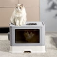 thumbnail image 4 of Jacgood Cat Litter Box Foldable Cat Big Litter Tray Box Sturdy Fully Enclosed Toilet, 4 of 7