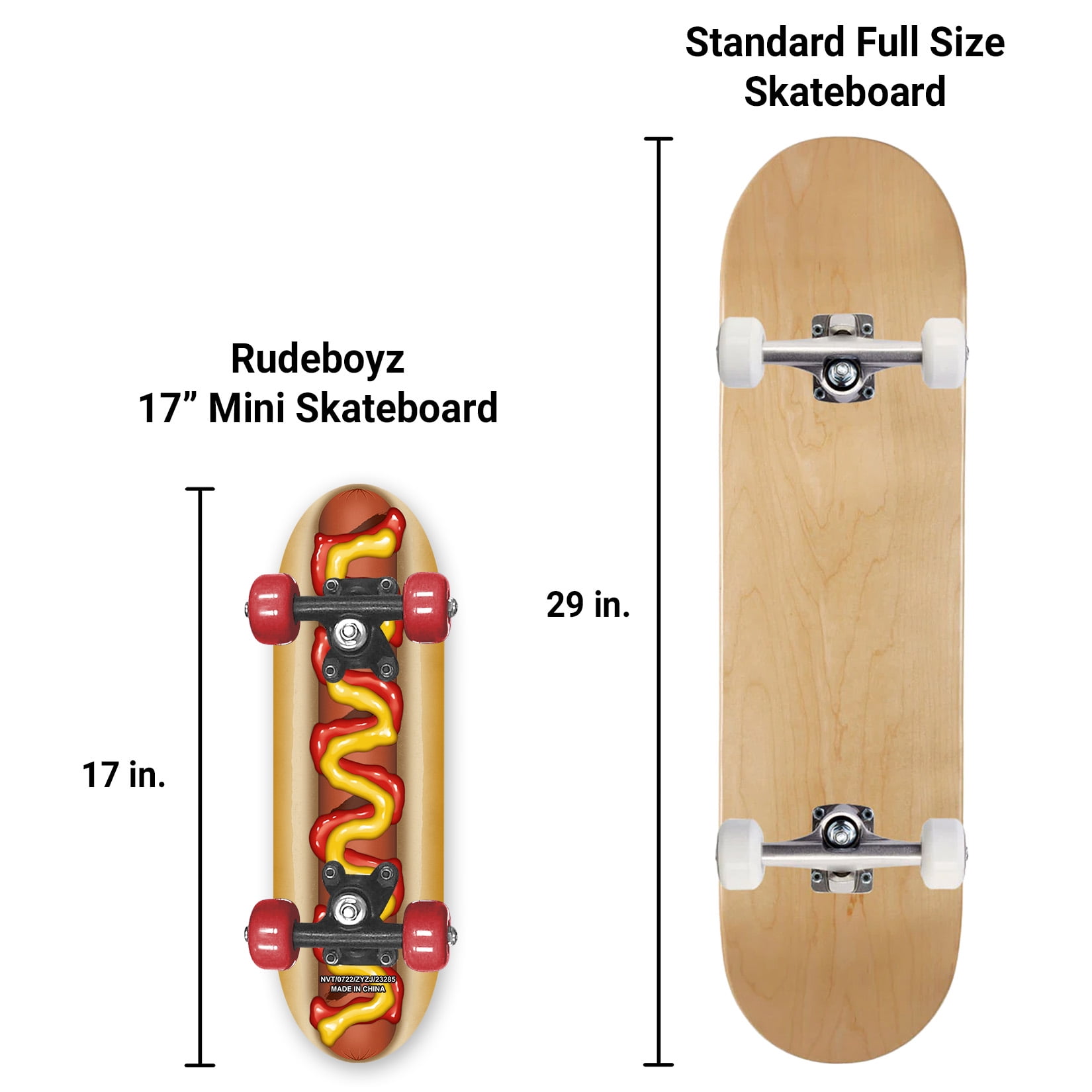 Rude Boyz Mini 17‚Äù Skateboard for Children - Small, Lightweight