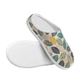 thumbnail image 3 of Goofa Vintage Leaves Print Womens Mens Cotton Lightweight House Slippers , Washable Home Slippers,Indoor Comfy Bedroom Cozy Slippers-40/41, 3 of 7