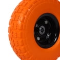 thumbnail image 6 of Heavy-Duty Flat free PU foam Tire and Wheel - 4.10/3.50-4", 10" Diameter, 5/8" Axle Bore Hole, 2.2" Offset Hub and Double Sealed Bearings for Hand Trucks Replacement,orange color,, 6 of 9