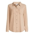 thumbnail image 5 of Time and Tru Women's Cozy Button Front, 5 of 5
