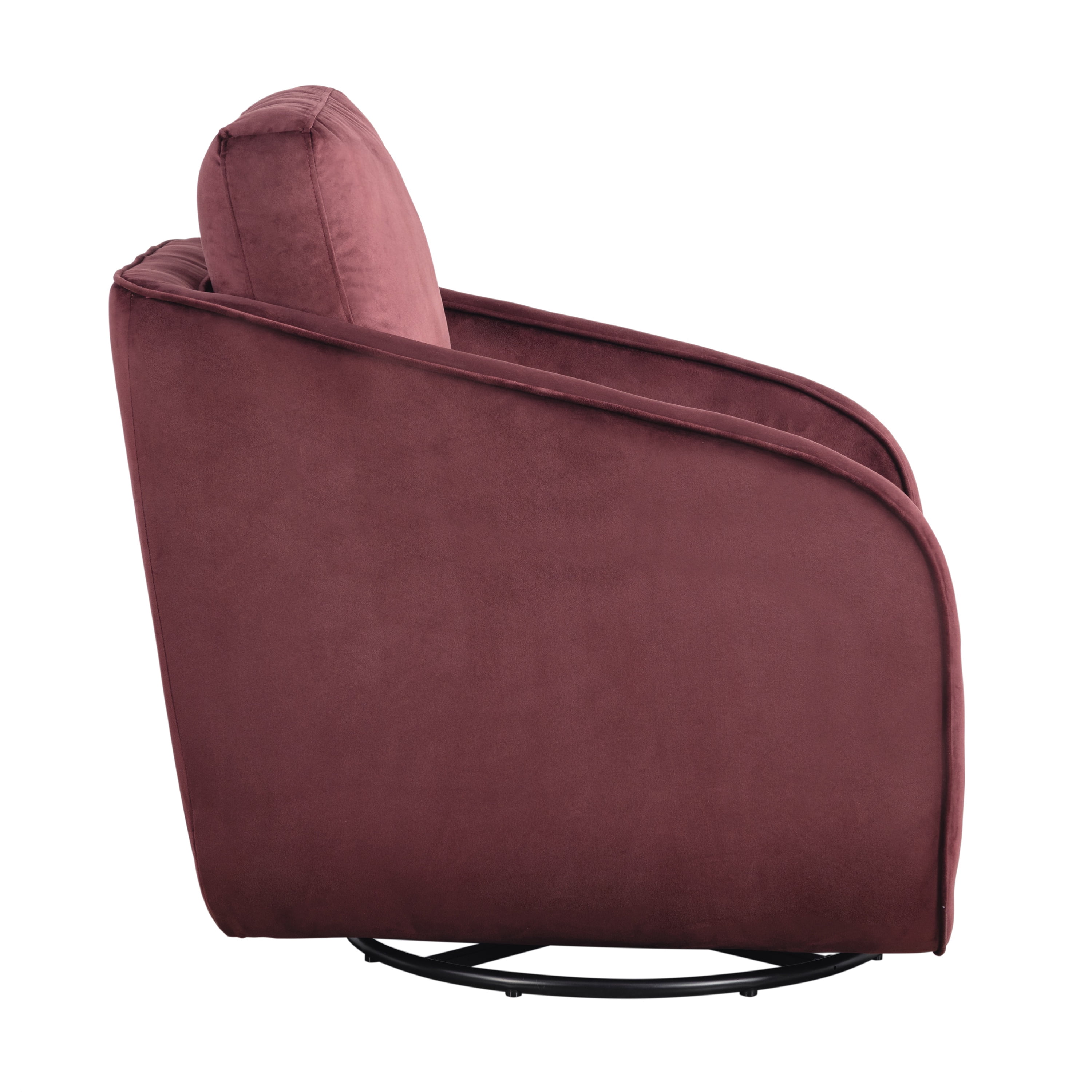 Studio Living Lychford Boho Swivel Accent Chair, Plum Velvet Fabric