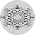 thumbnail image 1 of Ahgly Company Tapis de Zone Rond d'Intérieur Lavable à la Machine, Style Transitionnel, Gris Platine, 6 Pieds Rond, 1 of 7