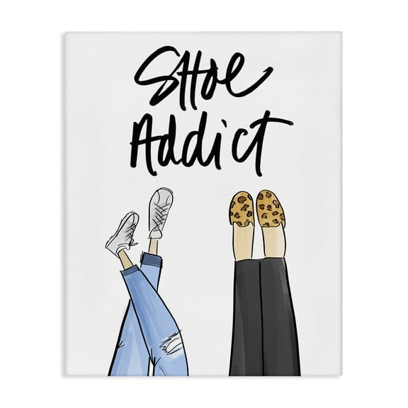 Stupell Industries Art Deco Shoe Addict Phrase Canvas Art, 16 x 20, by Anna Quach