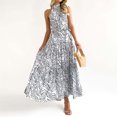 thumbnail image 2 of Gibobby Vestidos para Mujer Casuales Las mujeres imprimen sin mangas, casual, cuello colgante, una línea, vestido largo de playa(Blanco,M), 2 of 5