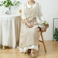 thumbnail image 6 of Brief Nordic Wind Pleated Skirt Cotton Linen Apron Women Girls Vintage Apron Gardening Works Cross Back Pinafore Dress, 6 of 10