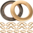 thumbnail image 4 of FELTECHELECTR 80 piezas de ojales de plástico para cortinas, accesorios para barra de cortina, para dormitorio y sala de estar (dorado mate), 4 of 4