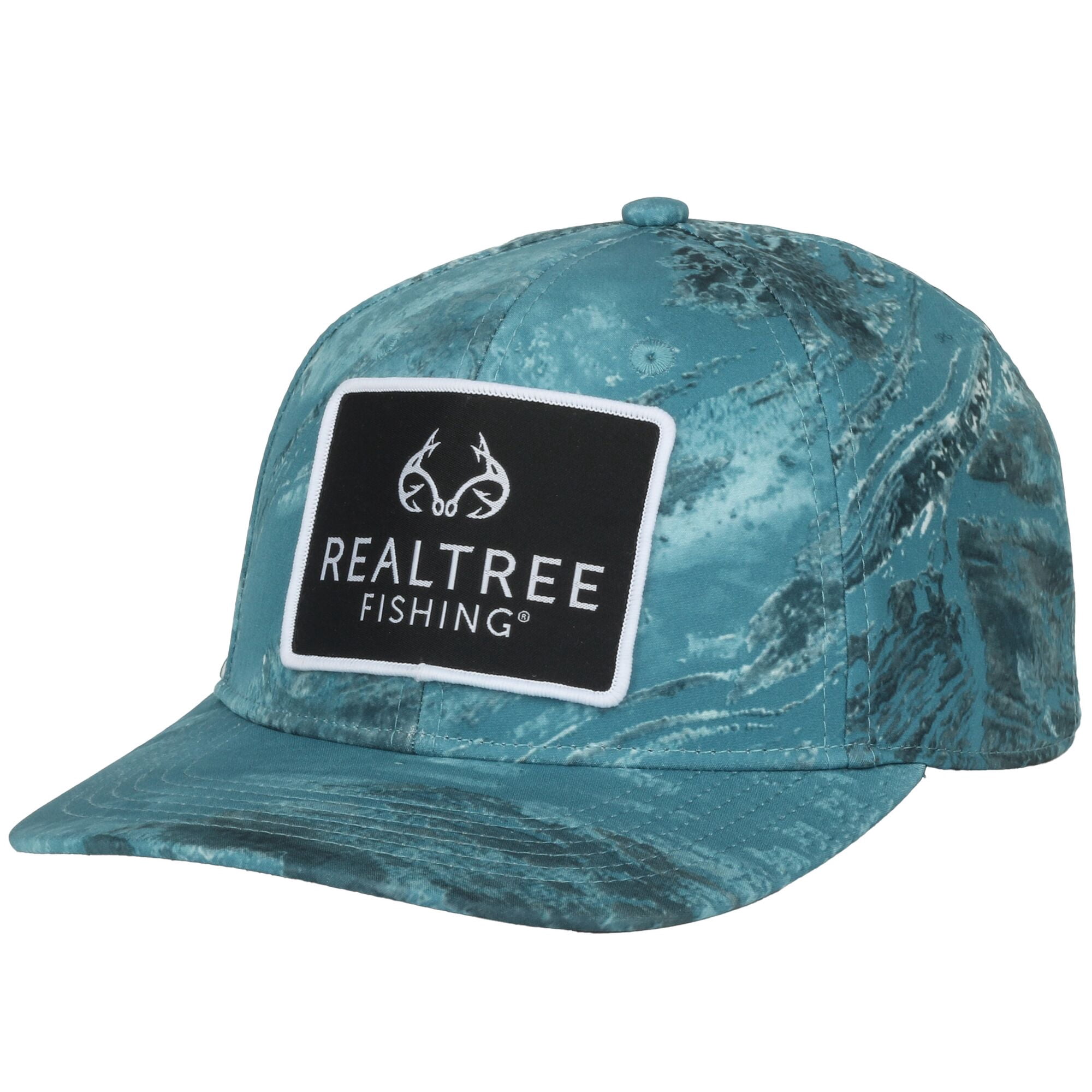 Realtree Men's Structured 6-Panel Stretch Adjustable Fishing Hat, Aspect Calypso Camo Fabric Crown