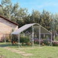 thumbnail image 7 of Large Metal Chicken Coop with Waterproof and Anti-UV Cover, Spire Shaped Walk in Fence Cage Hen House for Outdoor and Yard Farm Use(9.8' x 13.1' x 6.4'), 7 of 7