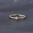 thumbnail image 5 of Princess Diamond Solitaire Ring, Dainty Band Ring, Thin Band Ring, Delicate Ring, Bezel Set Ring, Cubic Zirconia Ring, 5 of 5
