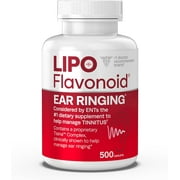 LipoFlavonoid Plus Inner Ear Health Caplets，Tinnitus Relief for Ringing Ears, Supports Circulation in Inner Ear, Promotes Hearing Health, 500 Count