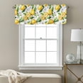 thumbnail image 3 of Summer Valance Curtain Lemon Jasmine Floral Leaves Watercolor Fruit Window Valances Rod Pocket Short Curtains Window Treatments for Kitchen Bedroom Bathroom Laundry 60" x 14", 3 of 9