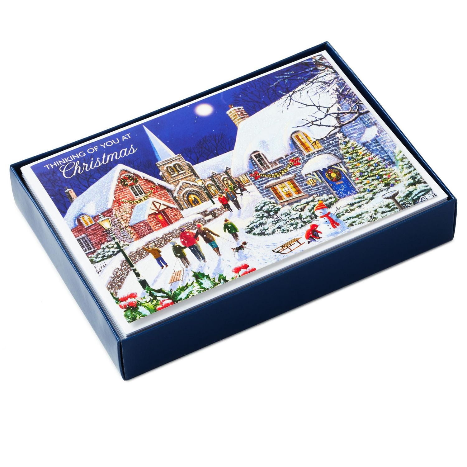 DaySpring Religious Boxed Christmas Cards (Village Church Christmas Blessings), 18 ct.