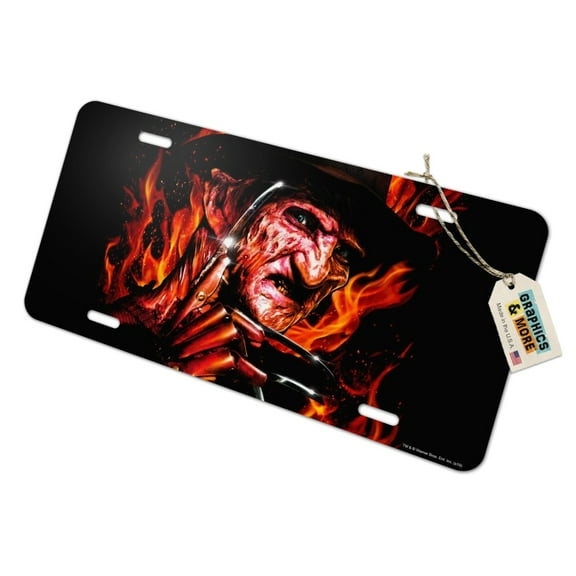 A Nightmare on Elm Street Freddy's Fire Novelty Metal Vanity Tag License Plate