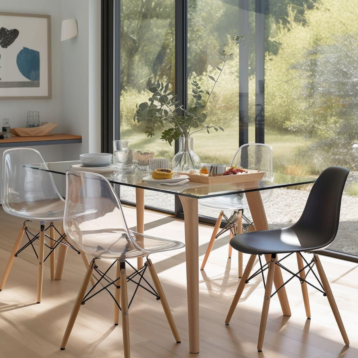 Heavenly Collection Clear Wood Chair