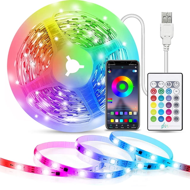Luces Led Control De La Aplicación Música Sincronización Tira De Luces Cambio De Color Tira De Tv Led seitruly HA043799-02