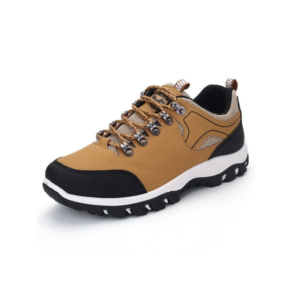 Bellella Mens Hiking Shoe Lace Up Sneakers Outdoor Walking Shoes Fashion Climbing Boots Sport Soil Yellow 9.5