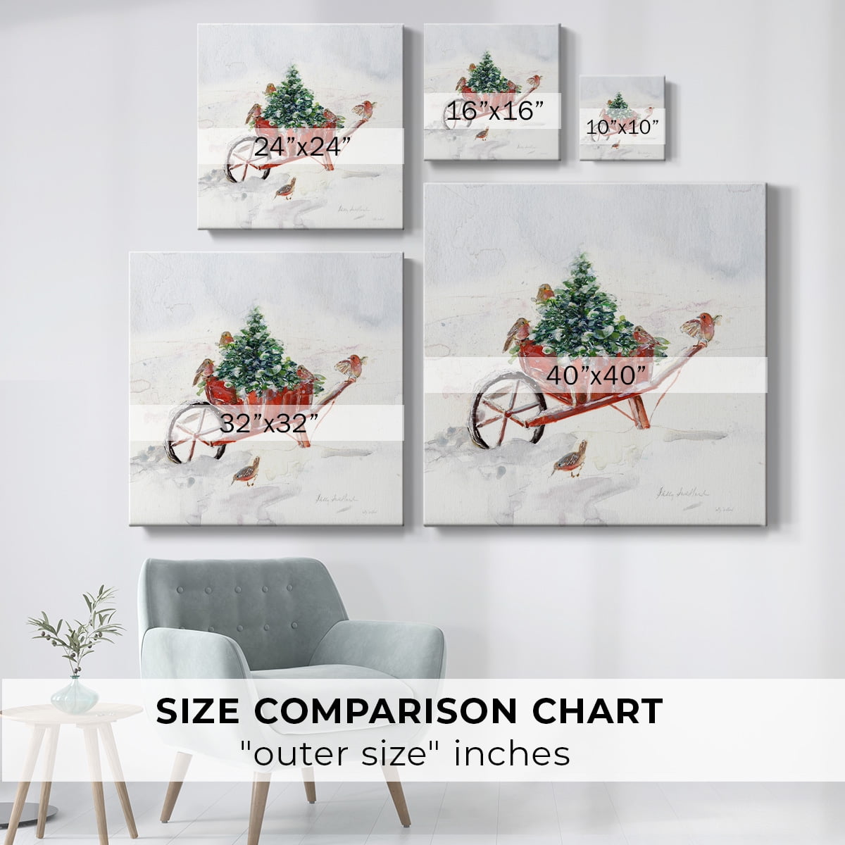Winter Garden Wheelbarrow- Gallery Wrapped Canvas