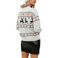thumbnail image 6 of Elippeo Womens Christmas Sweater Christmas Reindeer Letter Patterns Crew Neck Pullovers Fall Winter Long Sleeve Jumpers Knitted Tops, 6 of 8