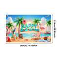 thumbnail image 2 of Tropical Design Happy Retirement Beach Banner Decorative Theme Holiday Palm Trees for Retirement Party Outdoor Event Seaside Gathering, 2 of 7