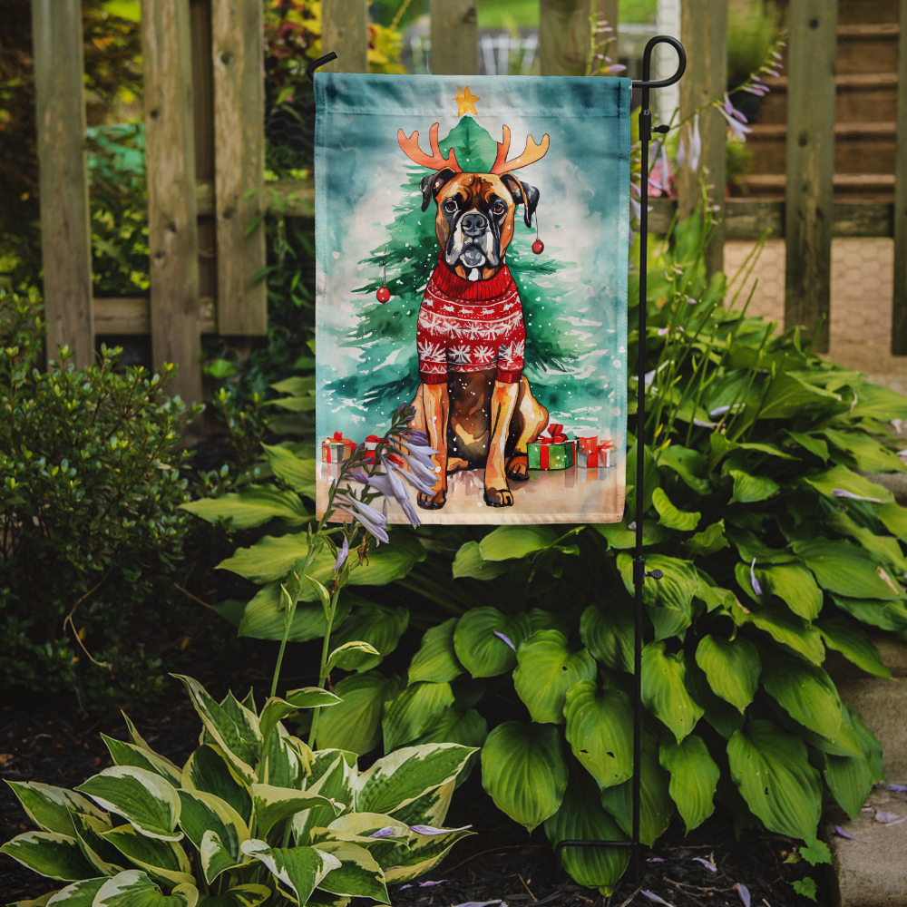 Boxer Christmas Garden Flag 11.25 in x 15.5 in