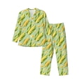 thumbnail image 1 of Fotbe Fresh Sweet Corn Pijama de Hombre con Estampado de Manga Larga, Conjunto de 2 Piezas, Ropa de Dormir Suave y Cómoda con Bolsillos-Small, 1 of 7