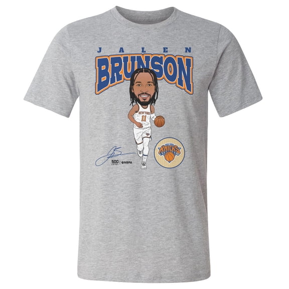 Men's 500 Level Jalen Brunson Heather Gray New York Knicks Hardwood Comic T-Shirt