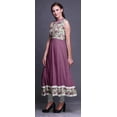 thumbnail image 3 of Bimba Dark Magenta Floral Printed Women Designer Mandarin Collar Anarkali Dress Indian Ethnic Kurta X-Large, 3 of 6