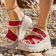 thumbnail image 2 of Chunky Platform Slip on Sandals for Women 2025 Fashion Punk Casual Buckle Extra Wedge Heeled Dress Slides, 2 of 7