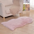 thumbnail image 3 of Travelwant Plush Sheepskin Throw Round Rug Office Computer Chair Cover Faux Fur Cozy Shaggy Floor Mat Area Rugs Home Decor Super Soft Carpets Kids Play Rug-23.6" x 15.75", 3 of 3